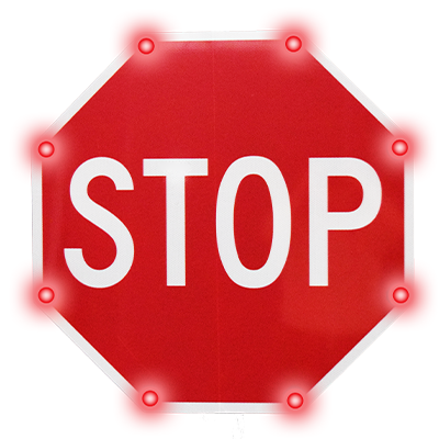 Solar Powered Flashing LED STOP Sign